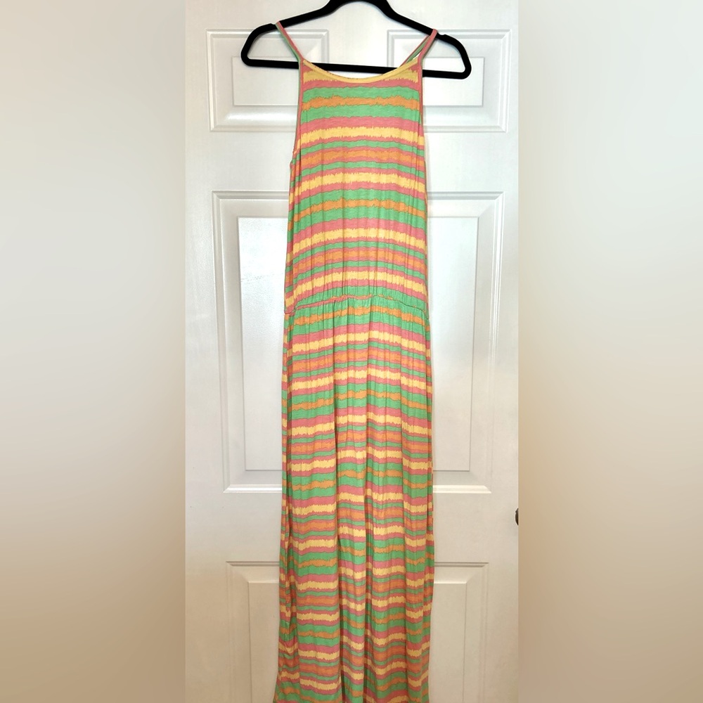 Serra Striped Maxi Tank Dress M Colorful NWOT Playful Flirty Casual Summer